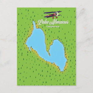 Lake Almanor California, Verenigde Staten-kaart Briefkaart