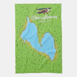 Lake Almanor Californië VS kaart Theedoek