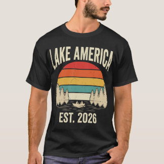 Lake America Oprichting 2026 Zonsondergang Grote M T-shirt