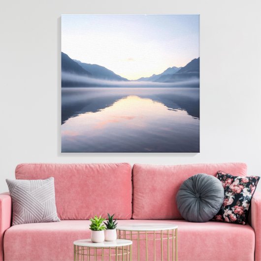 Lake and Mountain Scenic Landscape Wall Art  Canvas Afdruk (Insitu (Woonkamer))