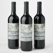 Lake and Willow Tree White Wine Label Wijn Etiket (Flessen)