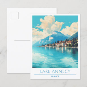 Lake Annecy Frankrijk Vintage Travel Briefkaart