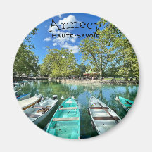 Lake Annecy, Haute-Savoie Round Magnet