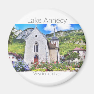 Lake Annecy - Veyrier, Haute-Savoie Round Magnet Magneet
