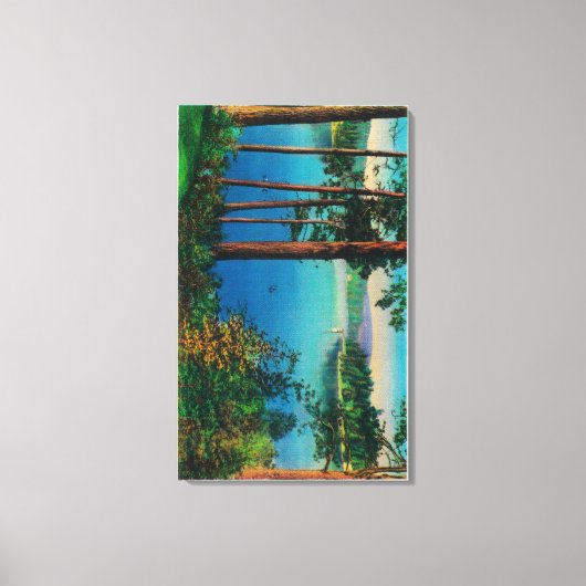 Lake Arrowiad ViewLake Arrowiad, CA Canvas Afdruk (Voorkant)