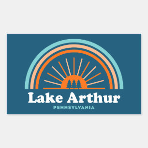 Lake Arthur Pennsylvania Rainbow Rechthoekige Sticker