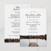 Lake Bachelorette Party Weekendje Uitnodiging (Voorkant / Achterkant)