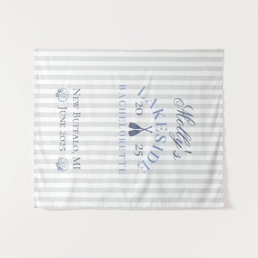 Lake Bachelorette Weekend Blue Nautical Route Wandkleed (Voorkant (horizontaal))