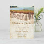 Lake Beach Summer Wedding Invitation Kaart (Staand voorkant)