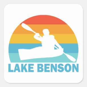 Lake Benson North Carolina Kayak Vierkante Sticker