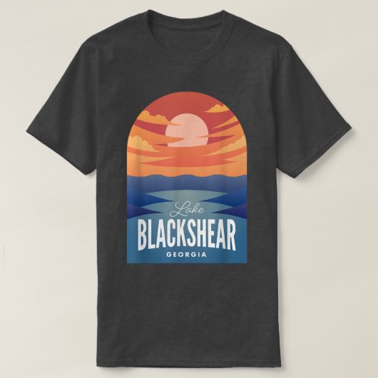 Lake Blackshear GA Retro Sunset T-shirt (Design voorkant)