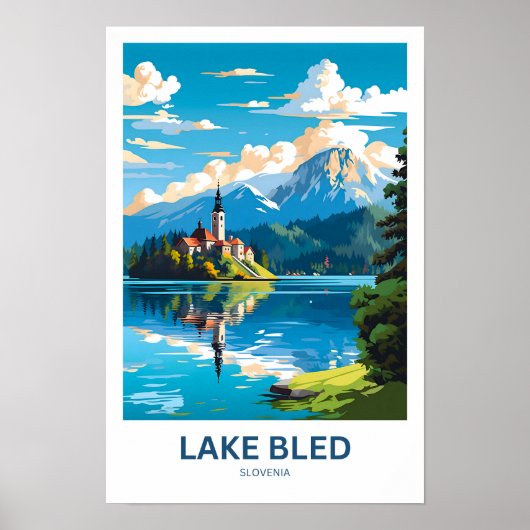Lake Bled Slovenië Reisprint Poster (Voorkant)