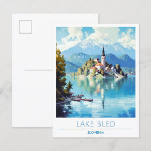 Lake Bled Slovenië Vintage Reizen Briefkaart