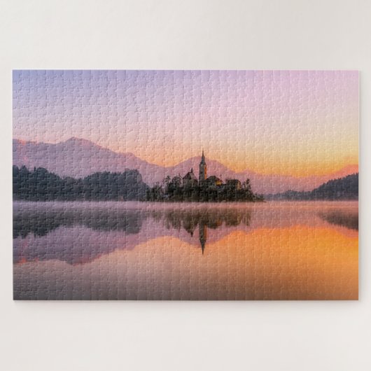 Lake Bled Sunrise Slovenië Legpuzzel (Horizontaal)