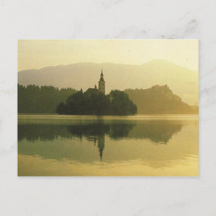 Lake Bled, voormalig Joegoslavië, foto van Vintage Briefkaart