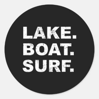 Lake Boat Surf Wakesurf Wake Board Surfen Ronde Sticker