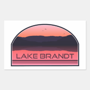 Lake Brandt North Carolina Rode Zonsopgang Rechthoekige Sticker