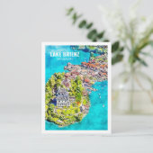 Lake Brienz Zwitserland Travel Waterverf Sketch Briefkaart (Staand voorkant)