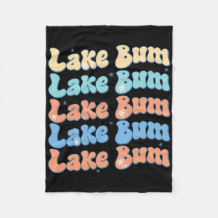 Lake Bum Retro Groovy Meer Leven Zomer Vibes Fleece Deken