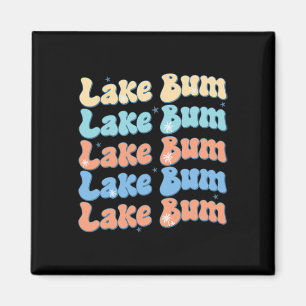 Lake Bum Retro Groovy Meer Leven Zomer Vibes Magneet