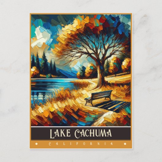 Lake Cachuma, Californië | schilderij Briefkaart (Voorkant)