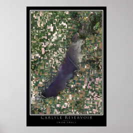 Lake Carlyle Illinois Satellite Poster Map