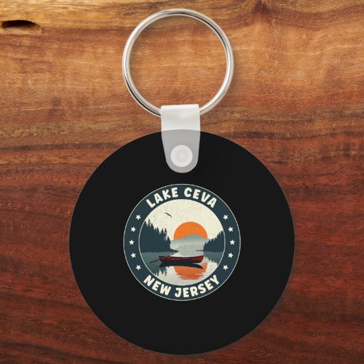 Lake Ceva New Jersey Sunset T Shirt Sleutelhanger (Voorkant)