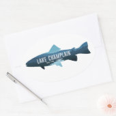 Lake Champlain New York Vermont Fish Ovale Sticker (Envelop)