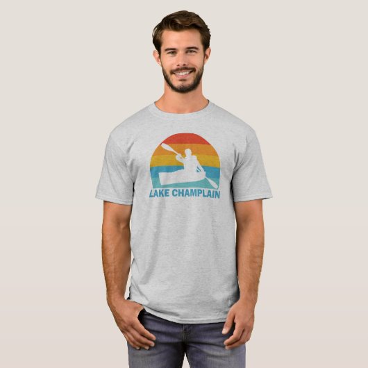 Lake Champlain New York Vermont Kayak T-shirt (Voorkant volledig)