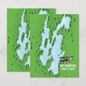 Lake Champlain USA Carte du Canada (Devant / Derrière)