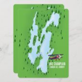 Lake Champlain USA Carte du Canada (Devant / Derrière)