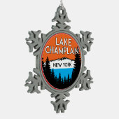 Lake Champlatte New York Tin Sneeuwvlok Ornament (Links)