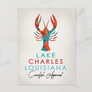 Lake Charles Louisiana Crawfish Bright Briefkaart