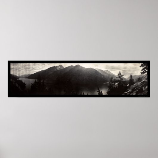 Lake Chelan, WA Cascade Mountains Foto 1908 Poster (Voorkant)