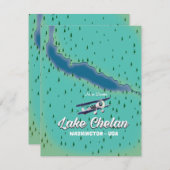 Lake Chelan Washington-kaart (Voorkant / Achterkant)