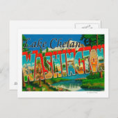 Lake Chelan, Washington - Large Letter Scenes Briefkaart (Voorkant / Achterkant)