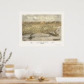 Lake City, MN Panoramic Map - 1867 Poster (Keuken)