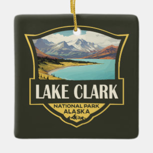Lake Clark National Park Illustratie Reiskunst Keramisch Ornament