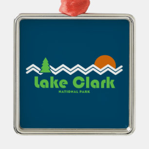 Lake Clark National Park Retro Metalen Ornament