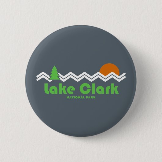 Lake Clark National Park Retro Ronde Button 5,7 Cm (Voorkant)