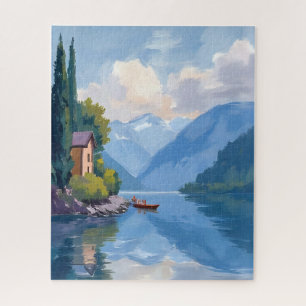 Lake Como, Italië Schilderij Legpuzzel