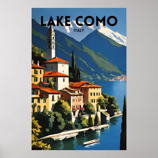 Lake Como Italië Traditionele reizen poster (Voorkant)