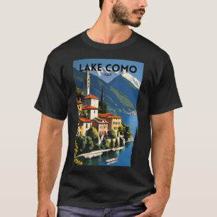 Lake Como Italië Traditionele reizen poster T-shirt