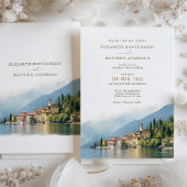 Lake Como Italy Destination Wedding Invitation Kaart
