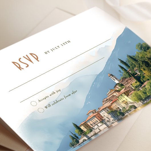 Lake Como Italy RSVP Wedding Insert Destination in Kaart