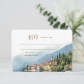 Lake Como Italy RSVP Wedding Insert Destination in Kaart (Staand voorkant)