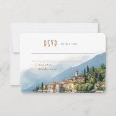 Lake Como Italy RSVP Wedding Insert Destination in Kaart (Voorkant)