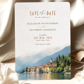 Lake Como Italy Save the Date Destination Invitati Kaart