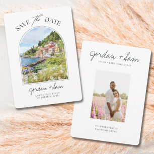 Lake Como Italy Wedding Save the Date Kaart
