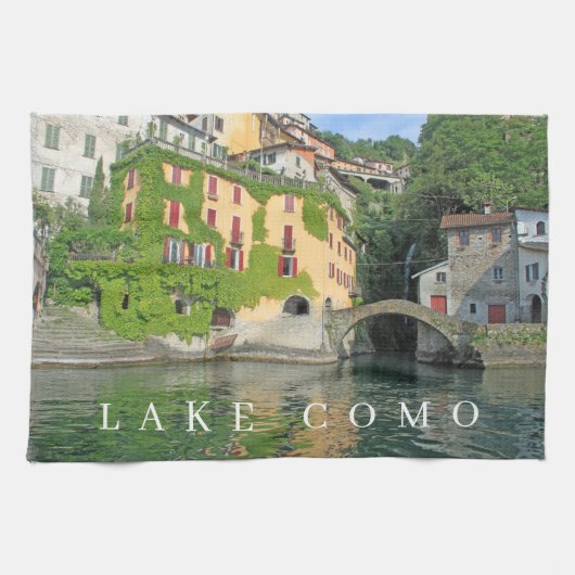 Lake Como Nesso uitzicht theedoek (Horizontaal)